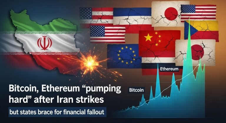 Bitcoin, Ethereum ‘pumping hard’ after Iran strikes, but states brace for financial fallout